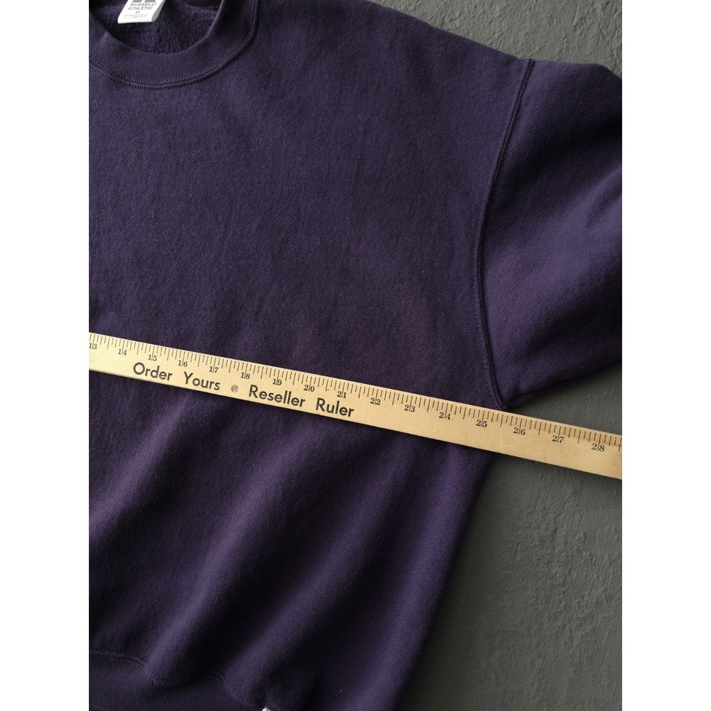 Vintage 90s Russell Athletic Purple Blank Crewneck Sweatshirt XL - Picture 7 of 10